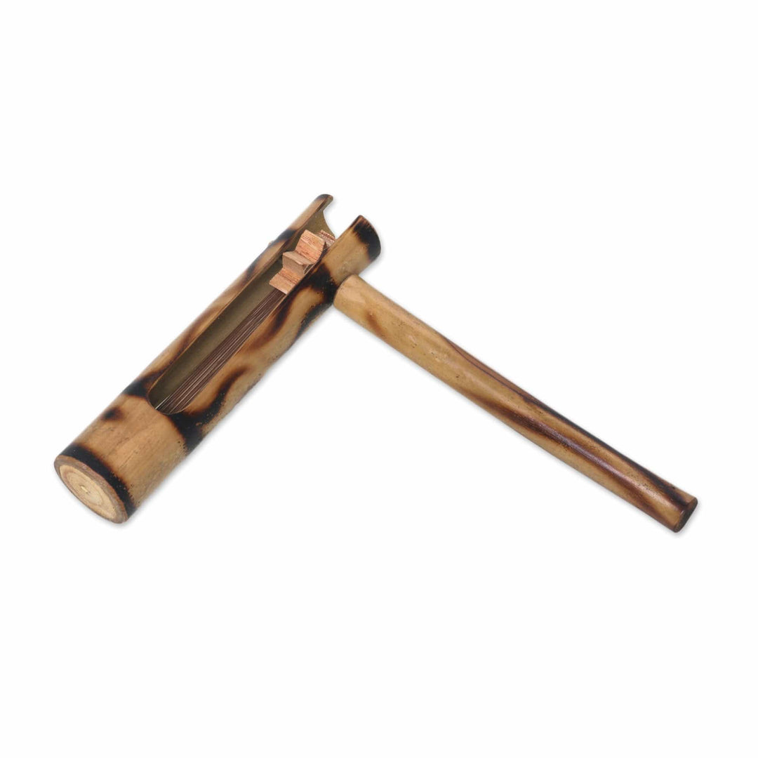 Long Rattle Instrument Bamboo Football Rattle Instrument Hand Carved in Bali - Evening Cricke ...