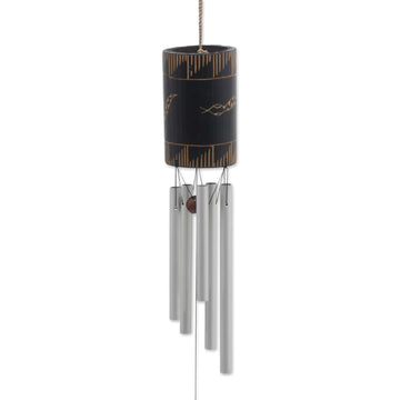Bamboo and Aluminum Snake Wind Chime in Bali - Snake Charm