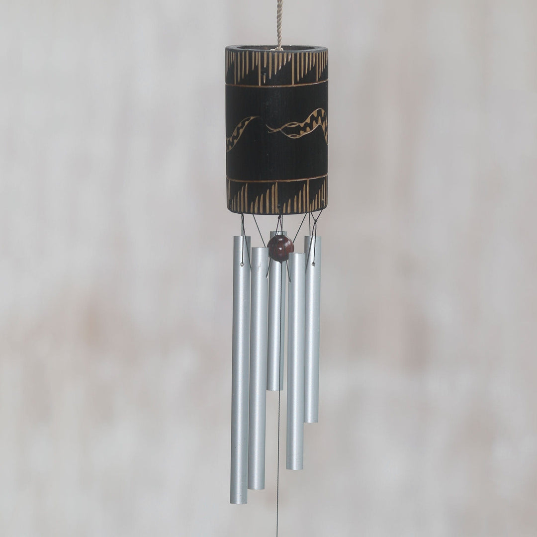 Bamboo and Aluminum Snake Wind Chime in Bali - Snake Charm