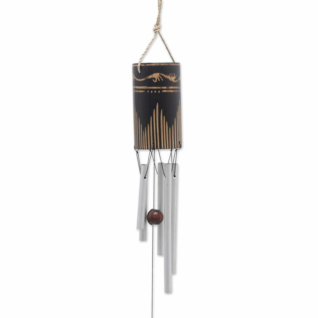 Bamboo and Aluminum Wind Chime in Bali - Singing Vines