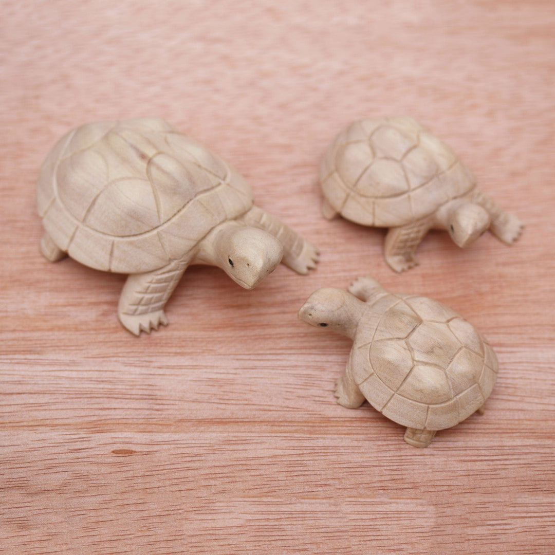 Three Terrapin Turtle Wood Statuettes - Terrapin Trio