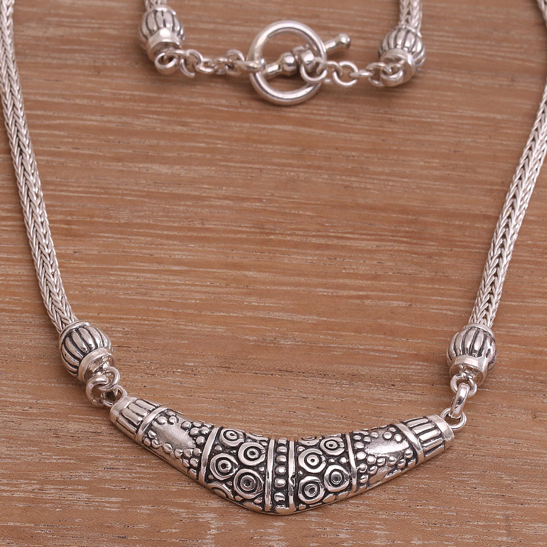 Sterling Silver Boomerang Pendant Necklace - Dazzling Boomerang