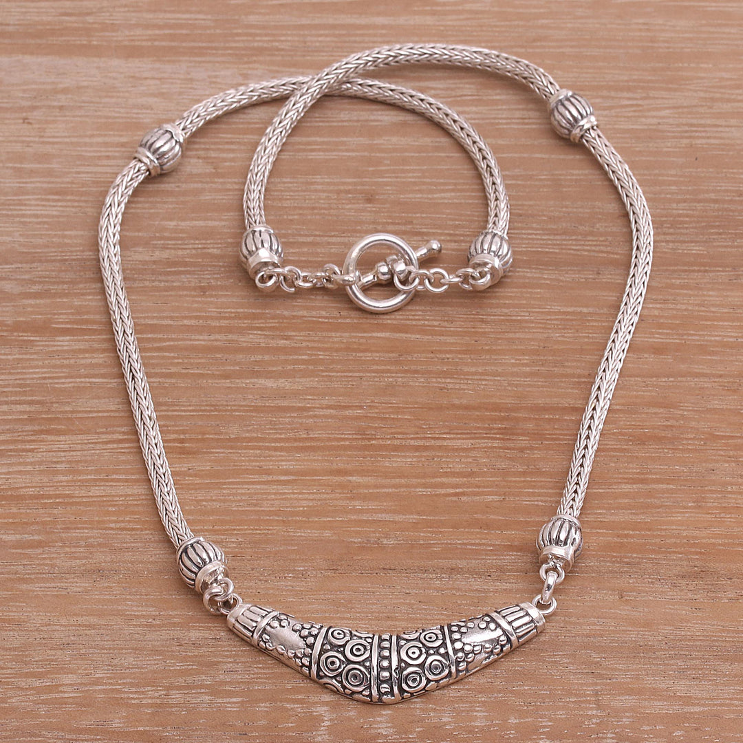 Sterling Silver Boomerang Pendant Necklace - Dazzling Boomerang