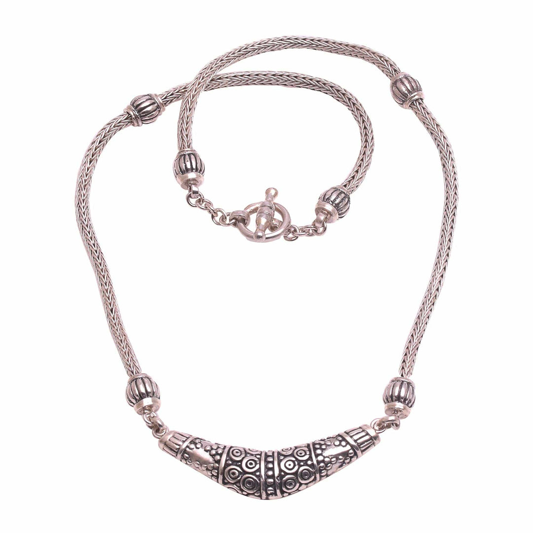 Sterling Silver Boomerang Pendant Necklace - Dazzling Boomerang