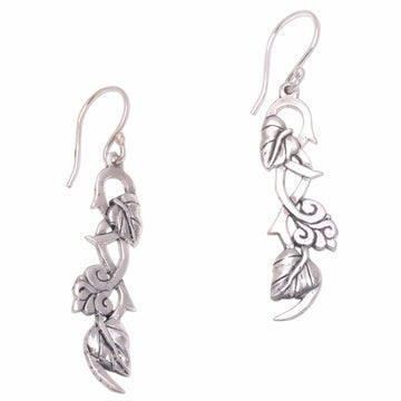 Sterling Silver Leafy Hope Vine Dangle Earrings - Hope Vines