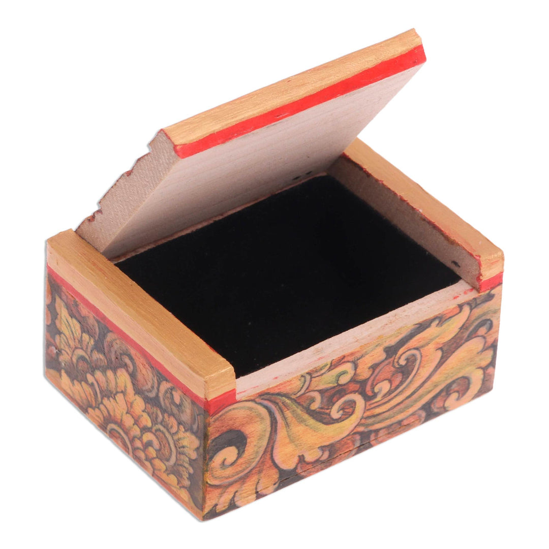 Mini Jewelry Box with Floral Motif - Floral Array