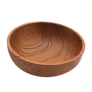 Hand Carved Teak Wood Serving Bowl - Calm Lumber