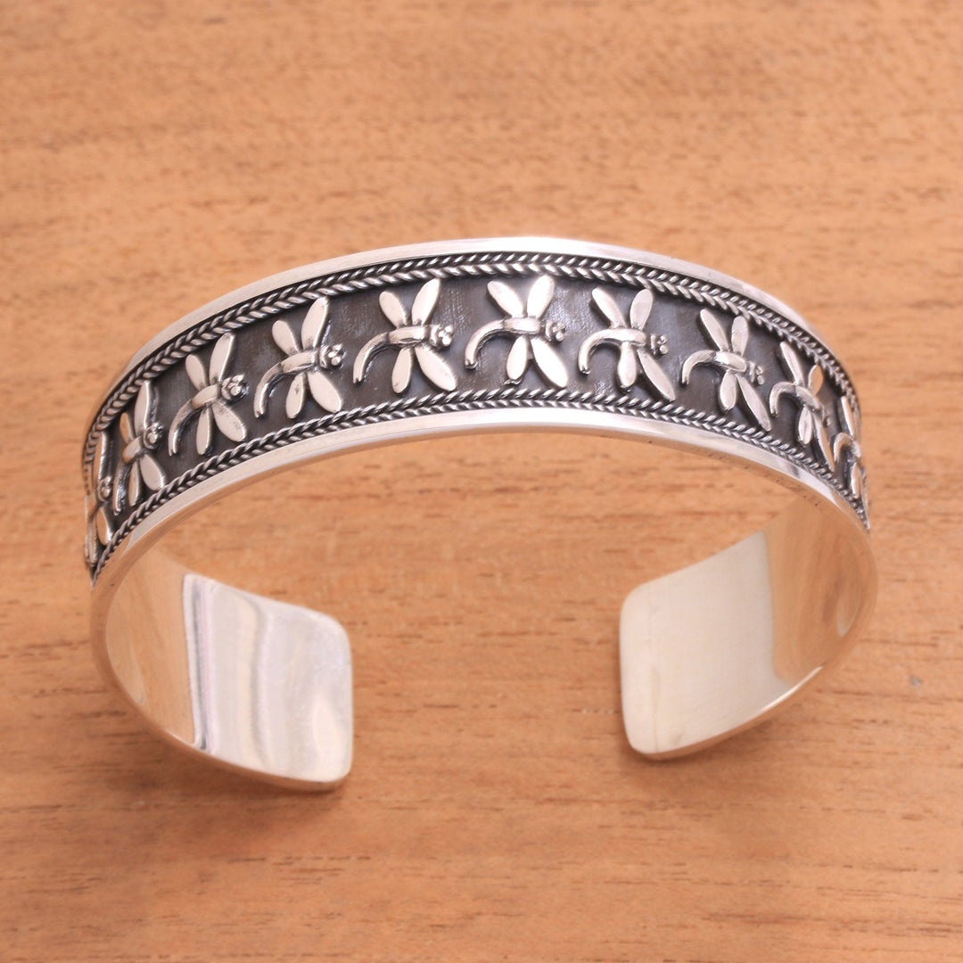 Sterling Silver Dragonfly Cuff Bracelet - Dragonfly March