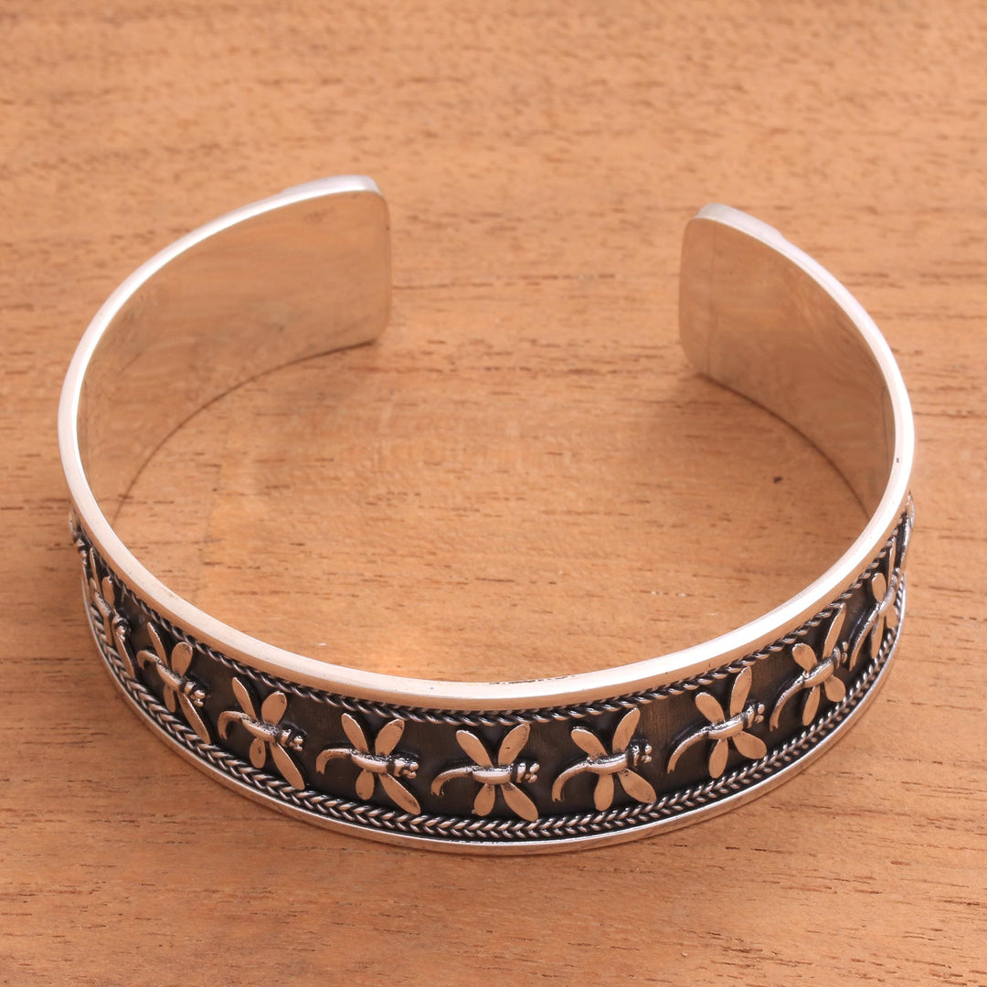 Sterling Silver Dragonfly Cuff Bracelet - Dragonfly March