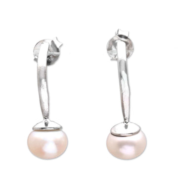 White Cultured Pearl Drop Earrings - Goddess Teardrops