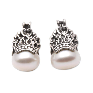 Cultured Pearl Drop Earrings Crafted - Sukawati Crowns