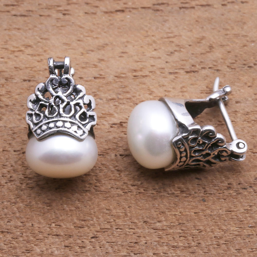 Cultured Pearl Drop Earrings Crafted - Sukawati Crowns