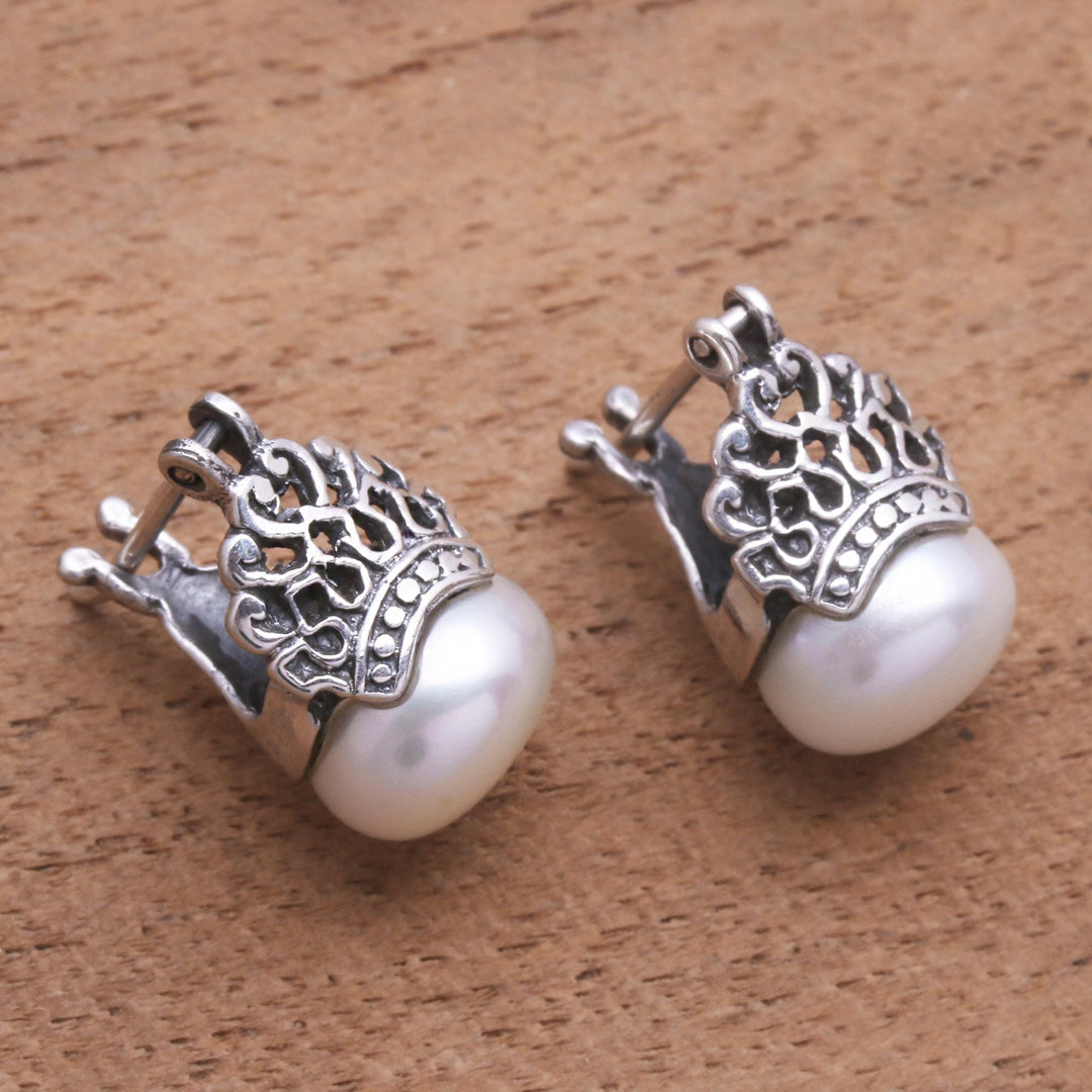 Cultured Pearl Drop Earrings Crafted - Sukawati Crowns