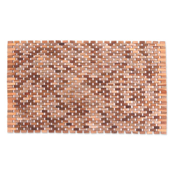 Handcrafted Teak Wood Mat (33 in.) - Surabya Sidewalk