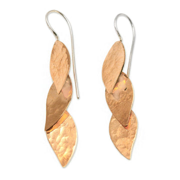 Modern Copper Dangle Earrings Handcrafted in Bali - Modern Glisten