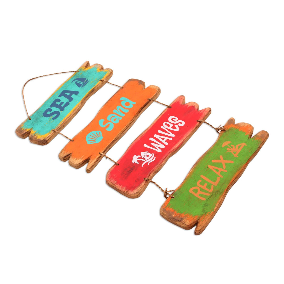 Beach-Themed Distressed Wood Wall Sign - Beach House