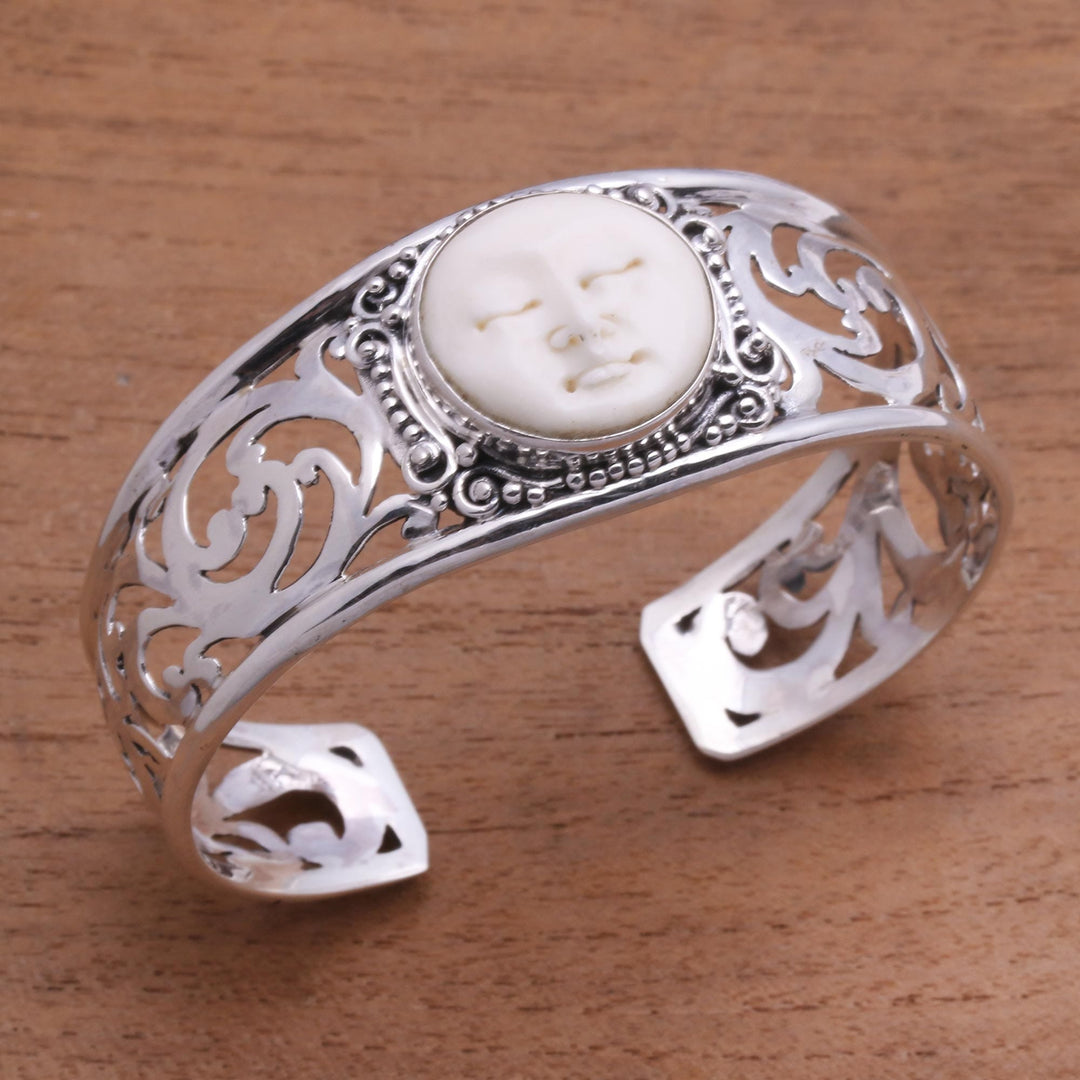 Sterling Silver and Bone Cuff Bracelet - Ocean Soul