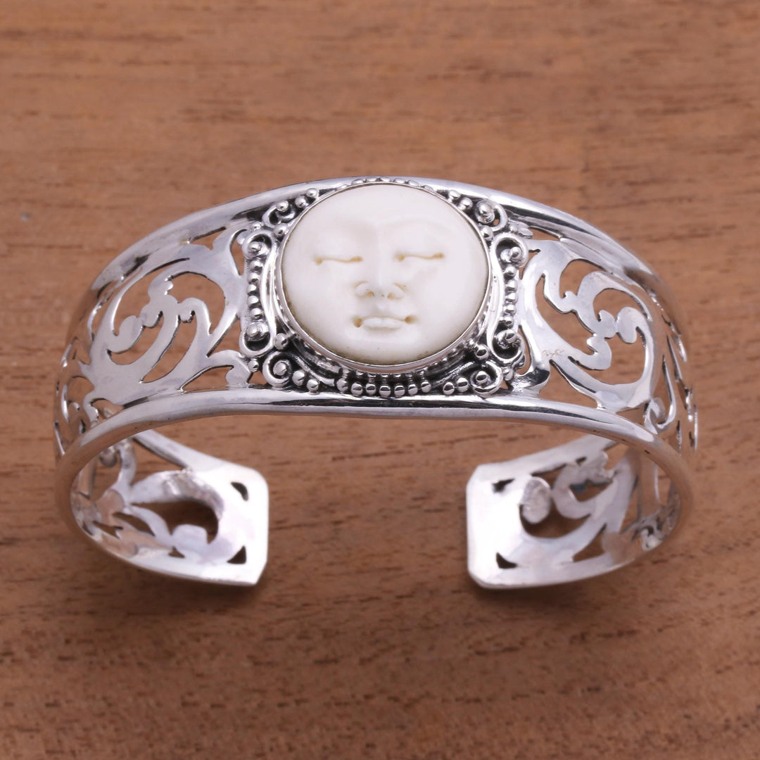 Sterling Silver and Bone Cuff Bracelet - Ocean Soul
