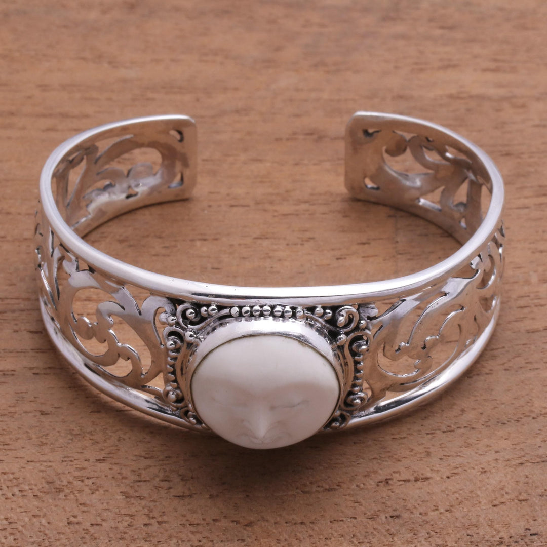 Sterling Silver and Bone Cuff Bracelet - Ocean Soul