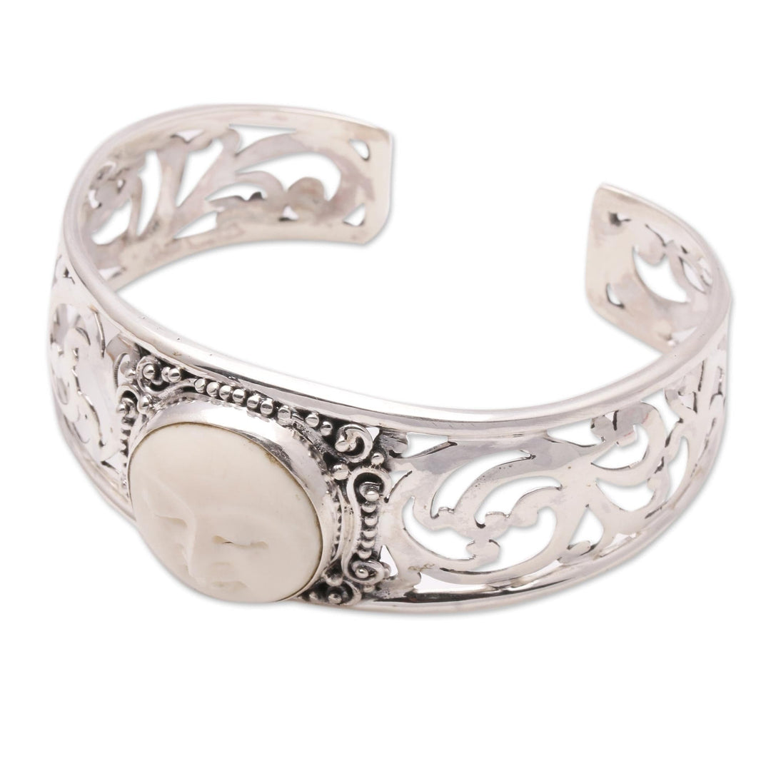 Sterling Silver and Bone Cuff Bracelet - Ocean Soul