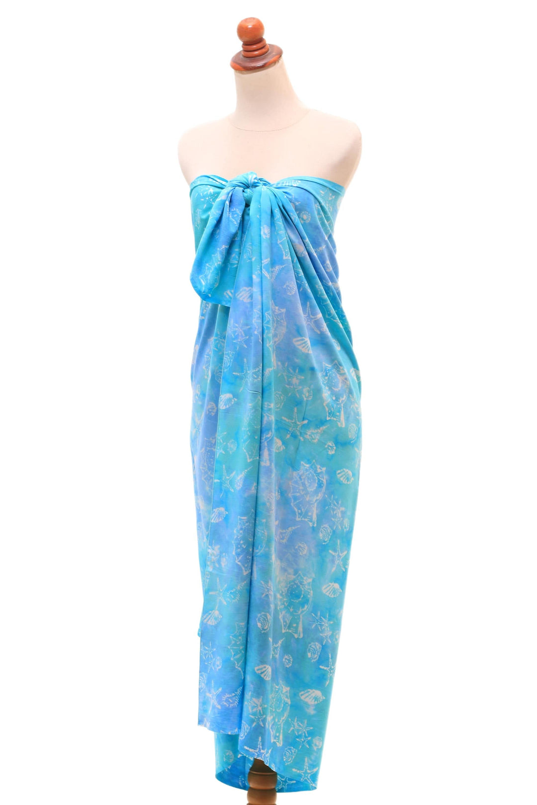 Oceanic Hand-Stamped Batik Rayon Sarong - Life Underwater