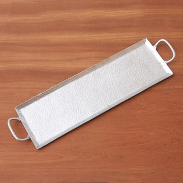 Hammered Rectangular Aluminum Tray - Rectangular Gleam