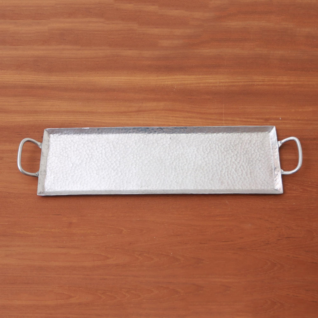 Hammered Rectangular Aluminum Tray - Rectangular Gleam
