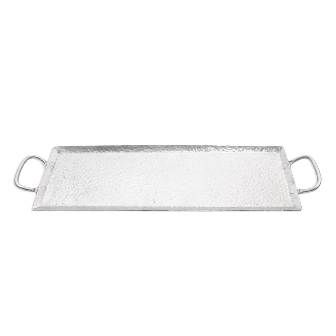 Hammered Rectangular Aluminum Tray - Rectangular Gleam