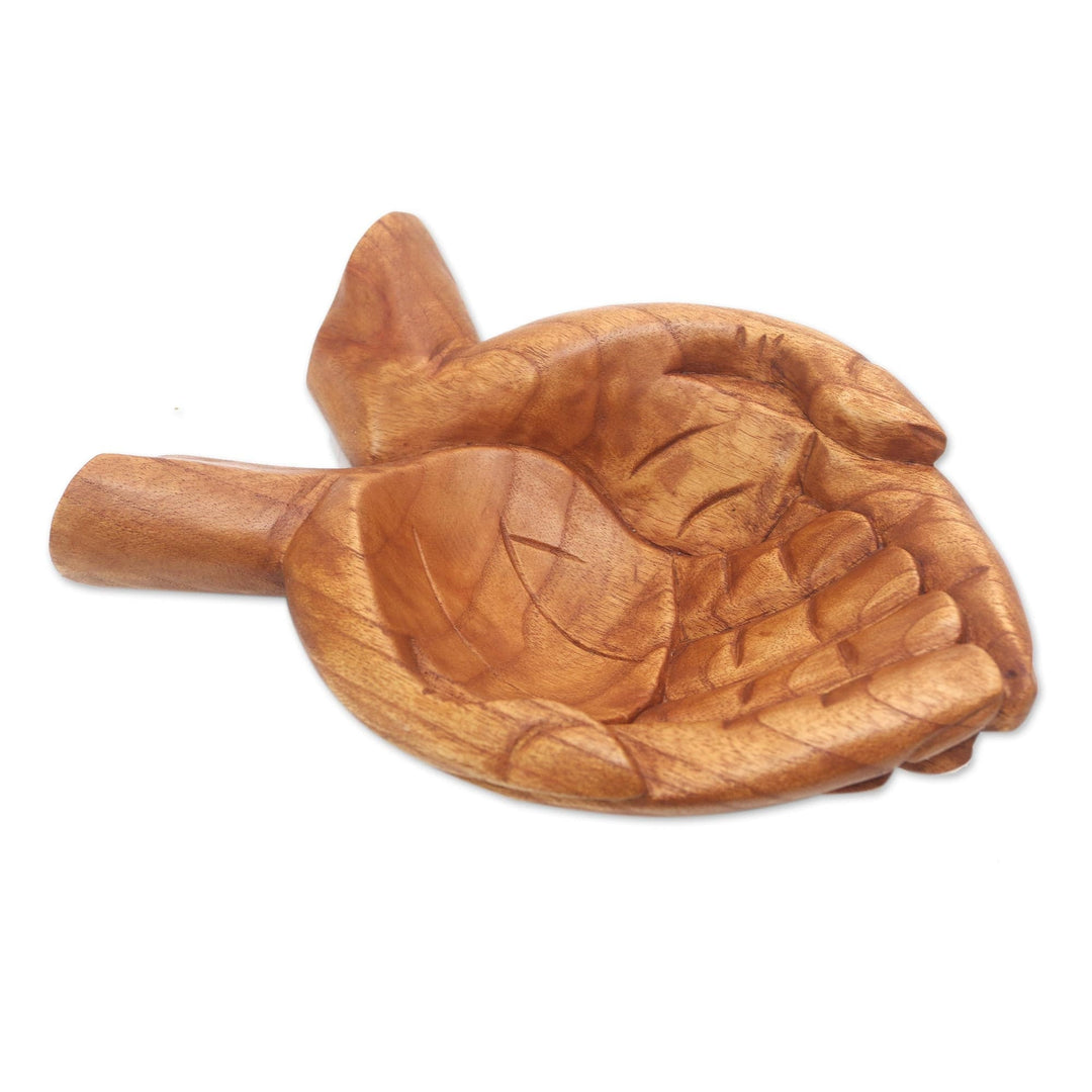 Suar Wood Hand Catchall Crafted in Indonesia - Giving Alms