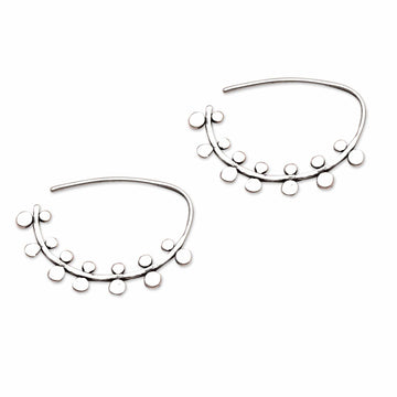Circle Pattern Sterling Silver Half-Hoop Earrings - Circle Arches