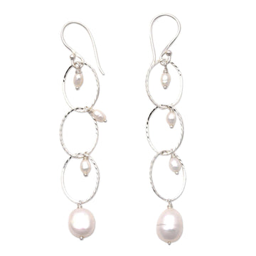 Cultured Pearl Dangle Earrings - Glowing Twist