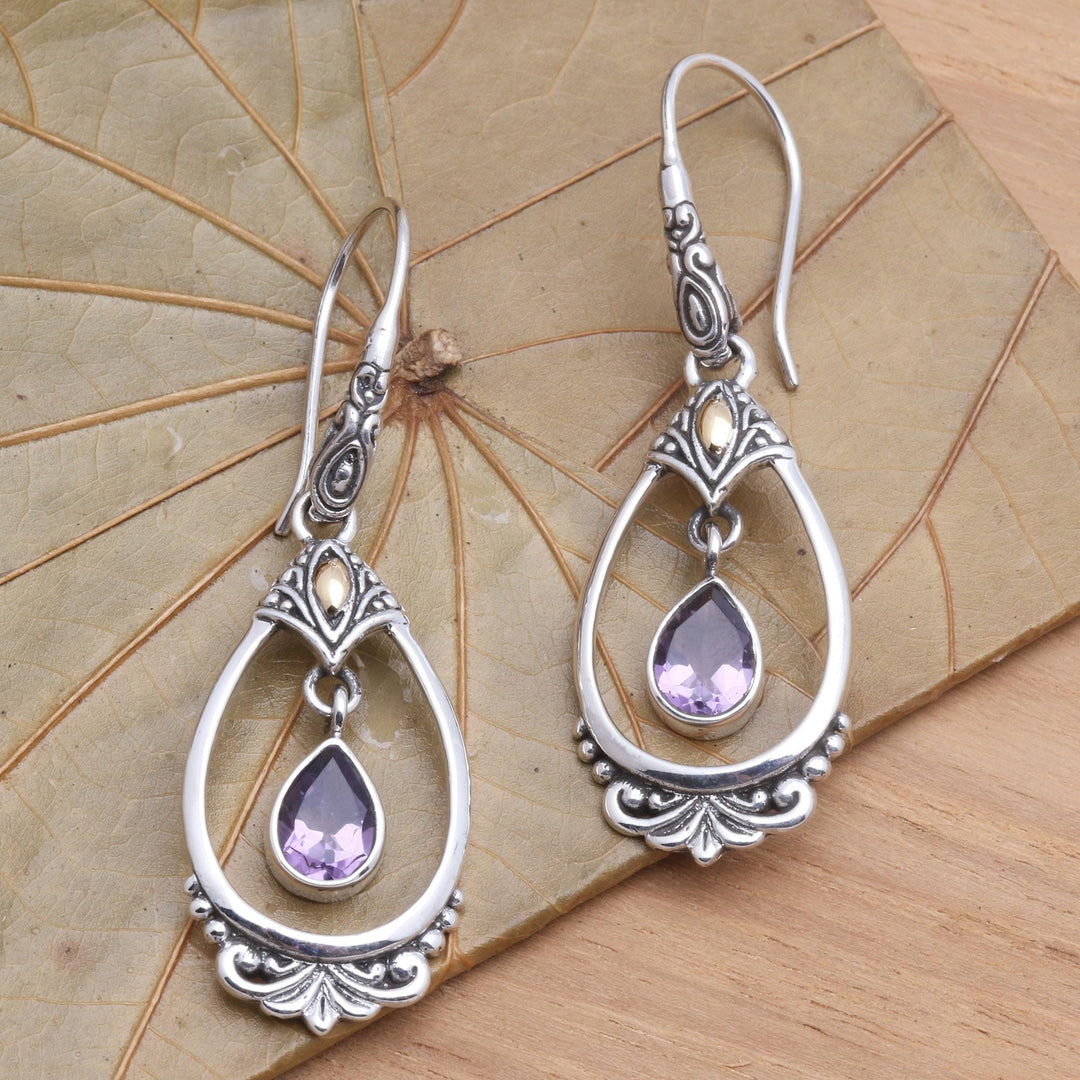 Victorian Style Amethyst Dangle Earrings - Victoriana