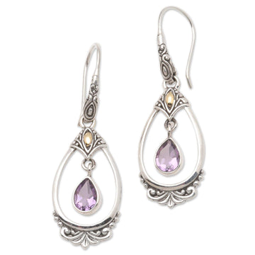 Victorian Style Amethyst Dangle Earrings - Victoriana