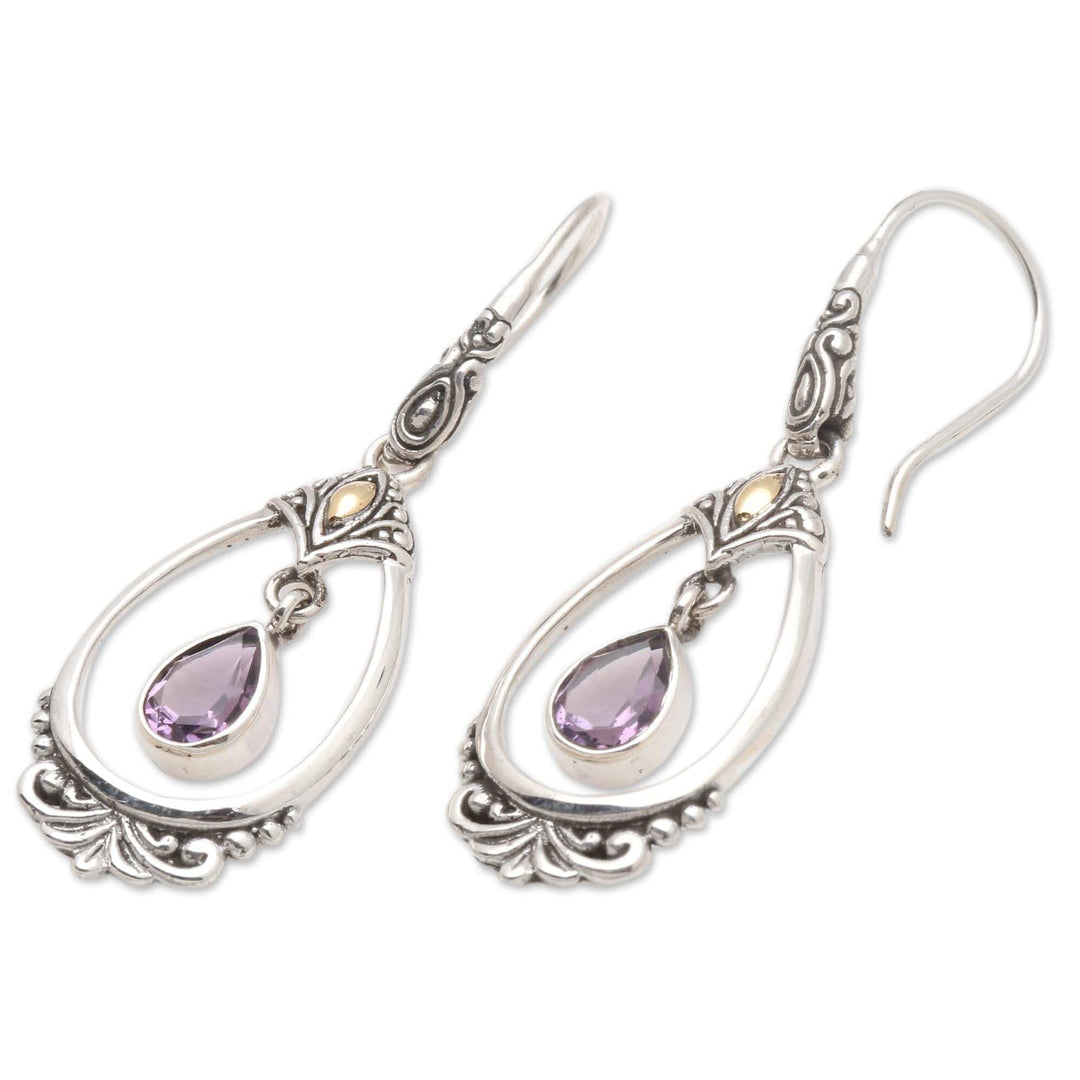 Victorian Style Amethyst Dangle Earrings - Victoriana