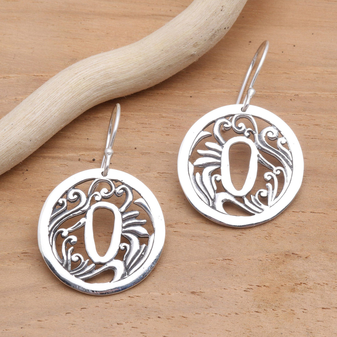 Sterling Silver Japanese Style Earrings - Tsuba Protection