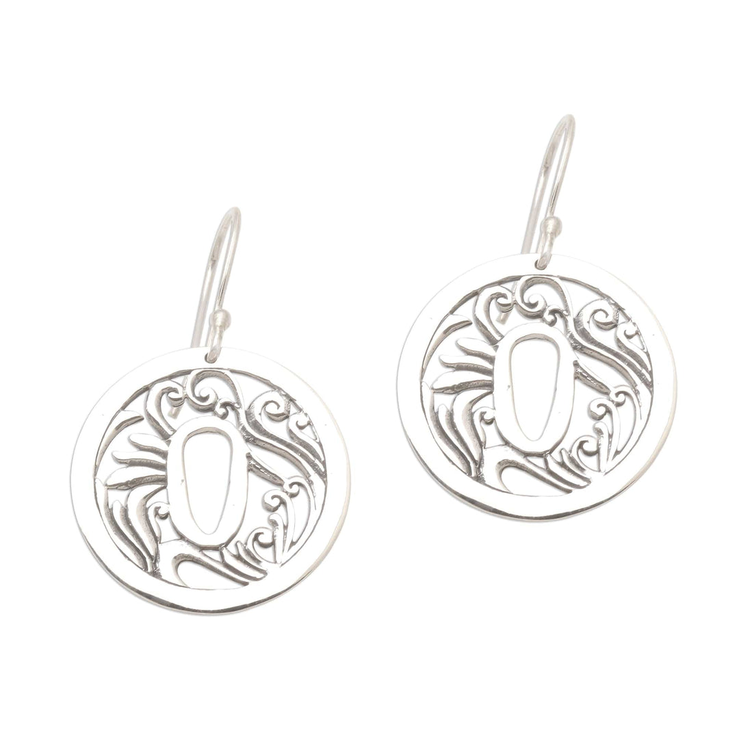 Sterling Silver Japanese Style Earrings - Tsuba Protection