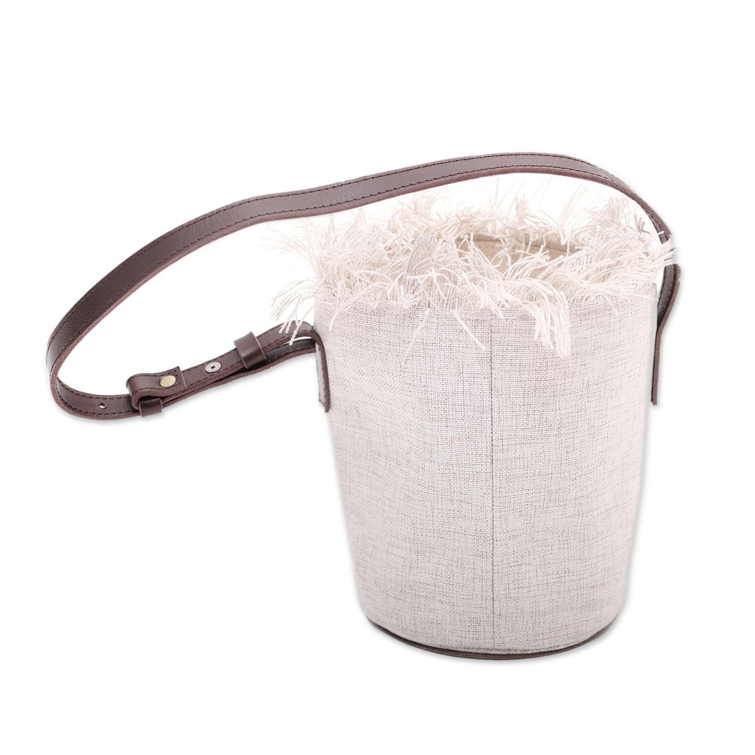 Elegant Cotton and Leather Wine Tote Bag - Vineyard Picnic