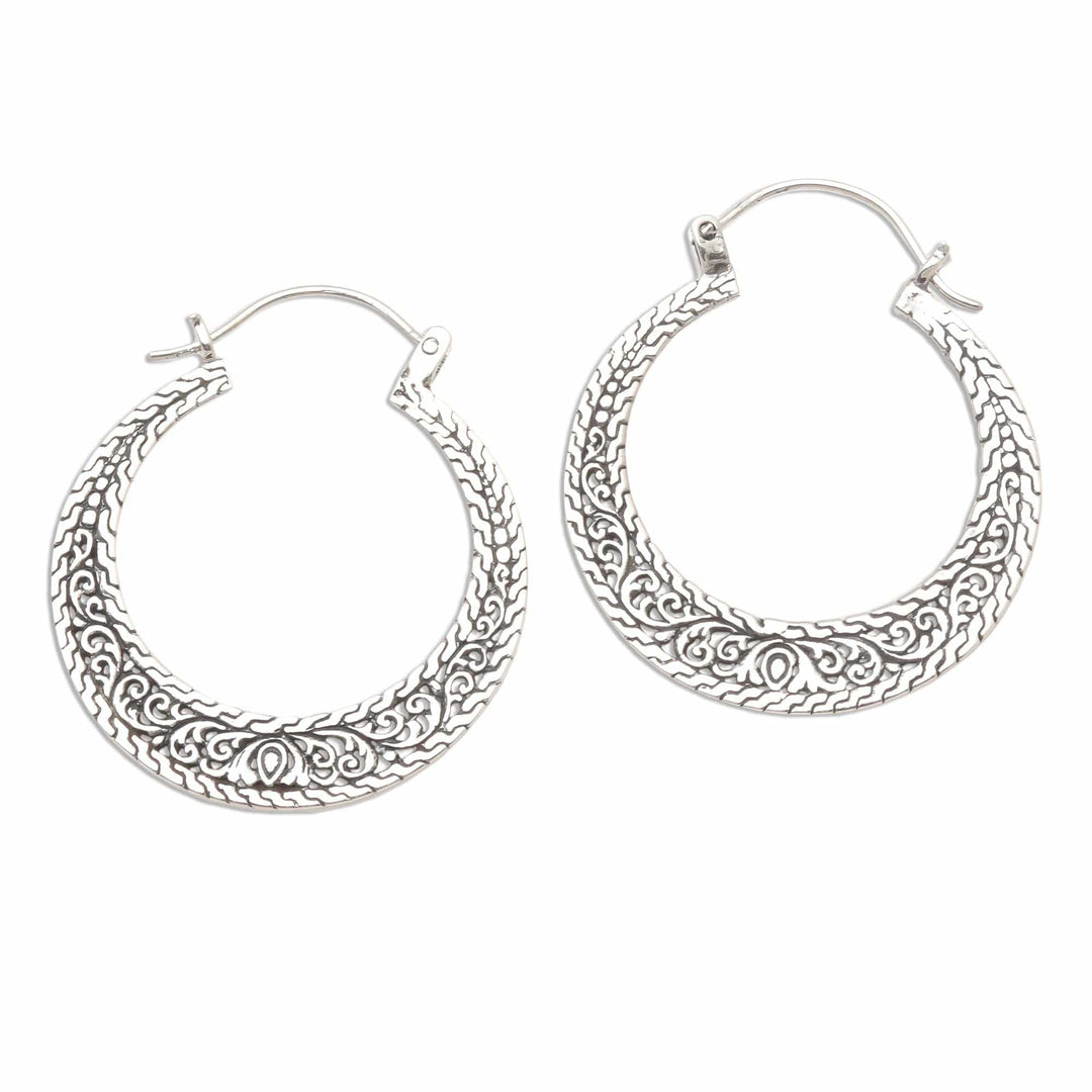 Sterling Silver Hoop Earrings - Sukawati Circles