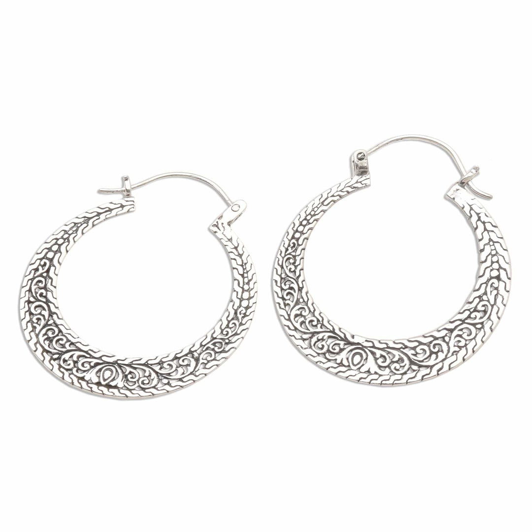 Sterling Silver Hoop Earrings - Sukawati Circles