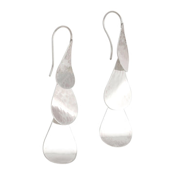 Raindrop Trio Sterling Silver Dangle Earrings - Raindrop Trio