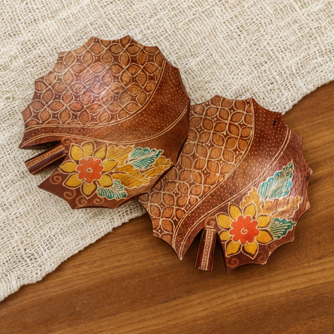 Two Batik Decorative Bowl - Java Lotus Leaf