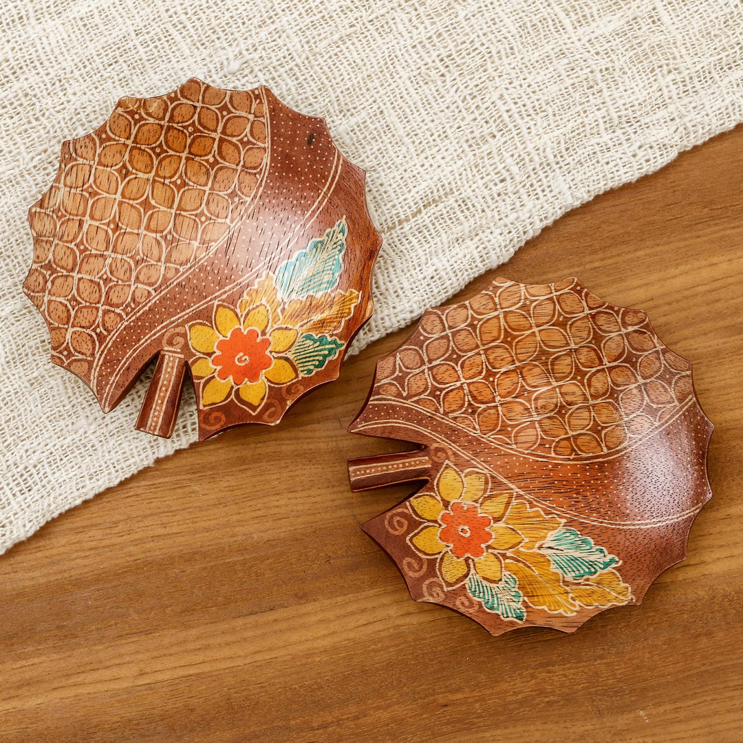 Two Batik Decorative Bowl - Java Lotus Leaf