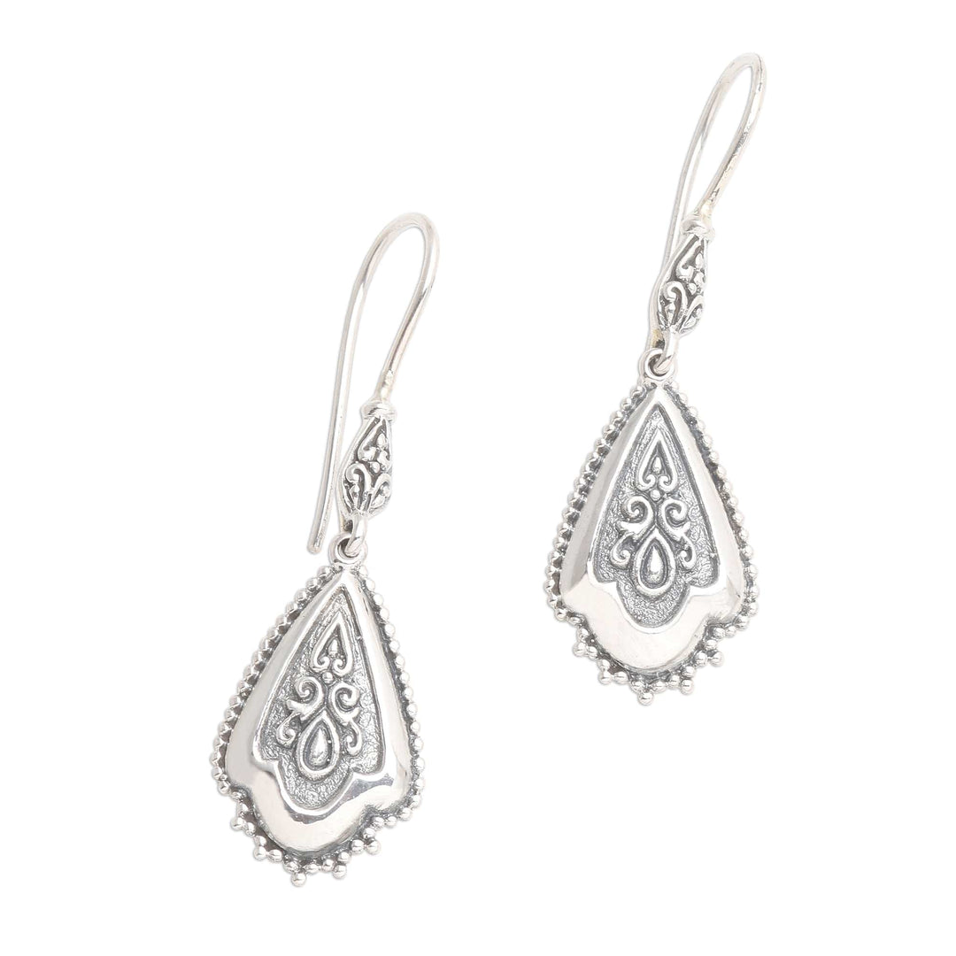 Sterling Silver Shield Dangle Earrings - Aura of the Islands