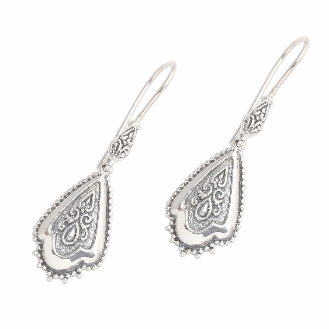 Sterling Silver Shield Dangle Earrings - Aura of the Islands