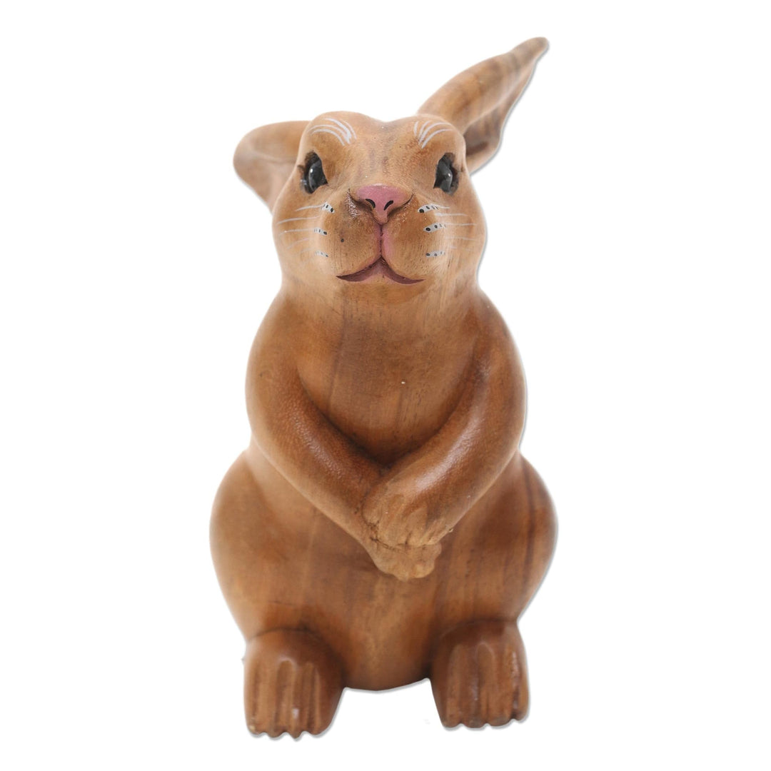 Handmade Brown Bunny Sculpture - Adorable Rabbit in Brown