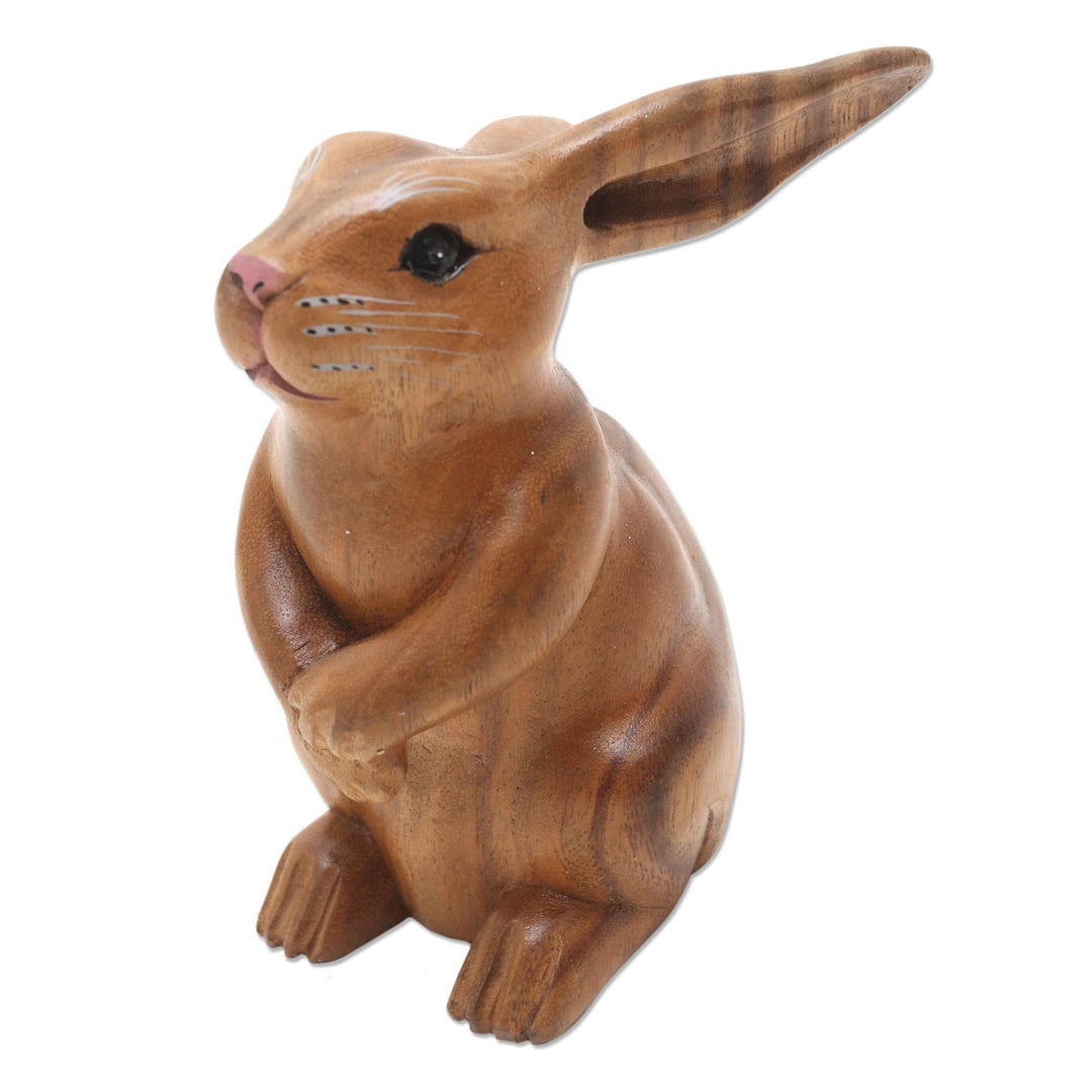 Handmade Brown Bunny Sculpture - Adorable Rabbit in Brown