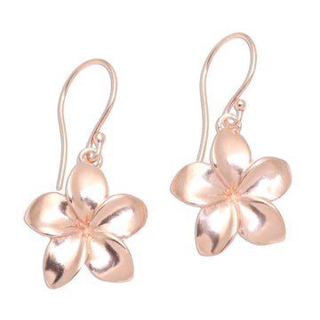 Rose Gold Plated Sterling Silver Floral Dangle Earrings - Twinkling Flowers