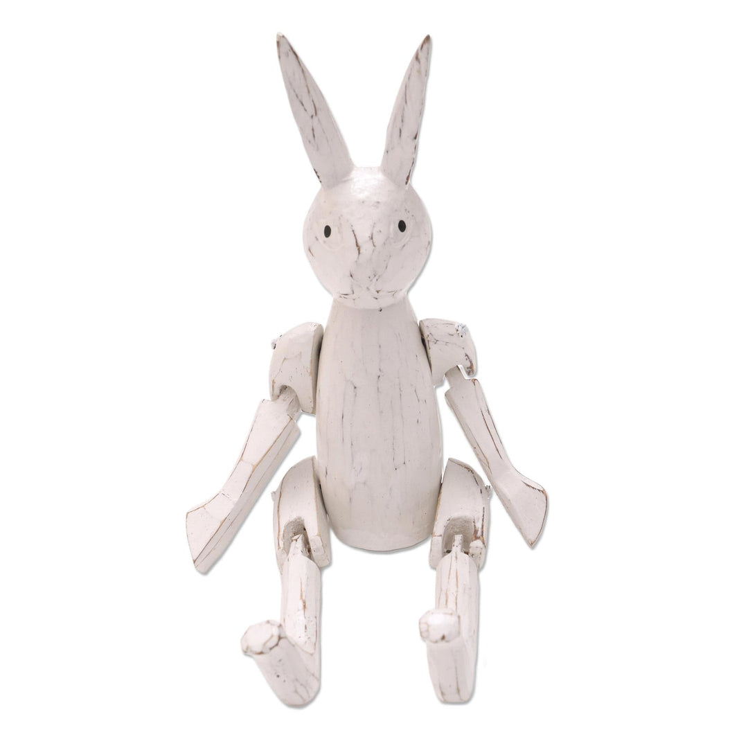 Albesia Wood Bunny Sculpture - Sitting Bunny