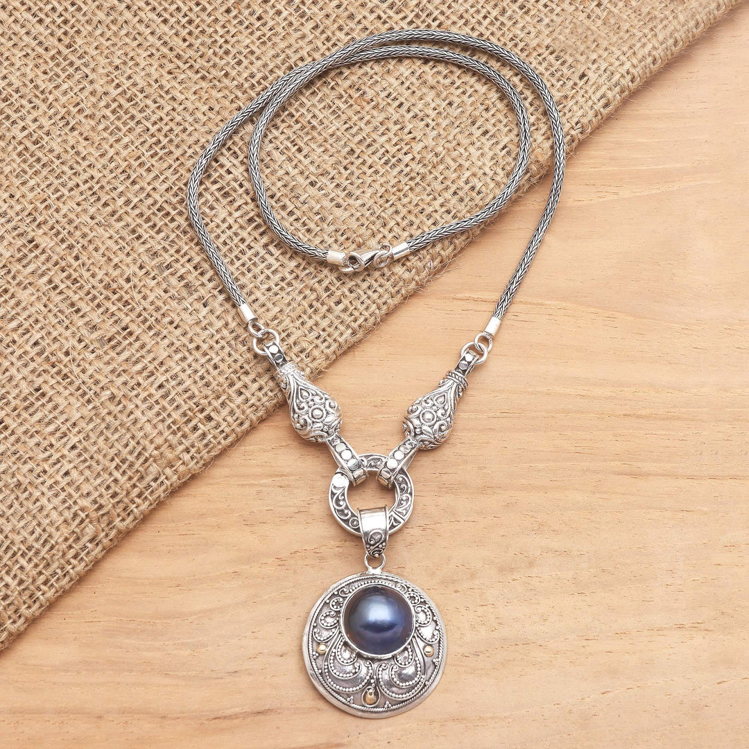 Cultured Mabe Pearl Pendant Necklace - Ocean Heart