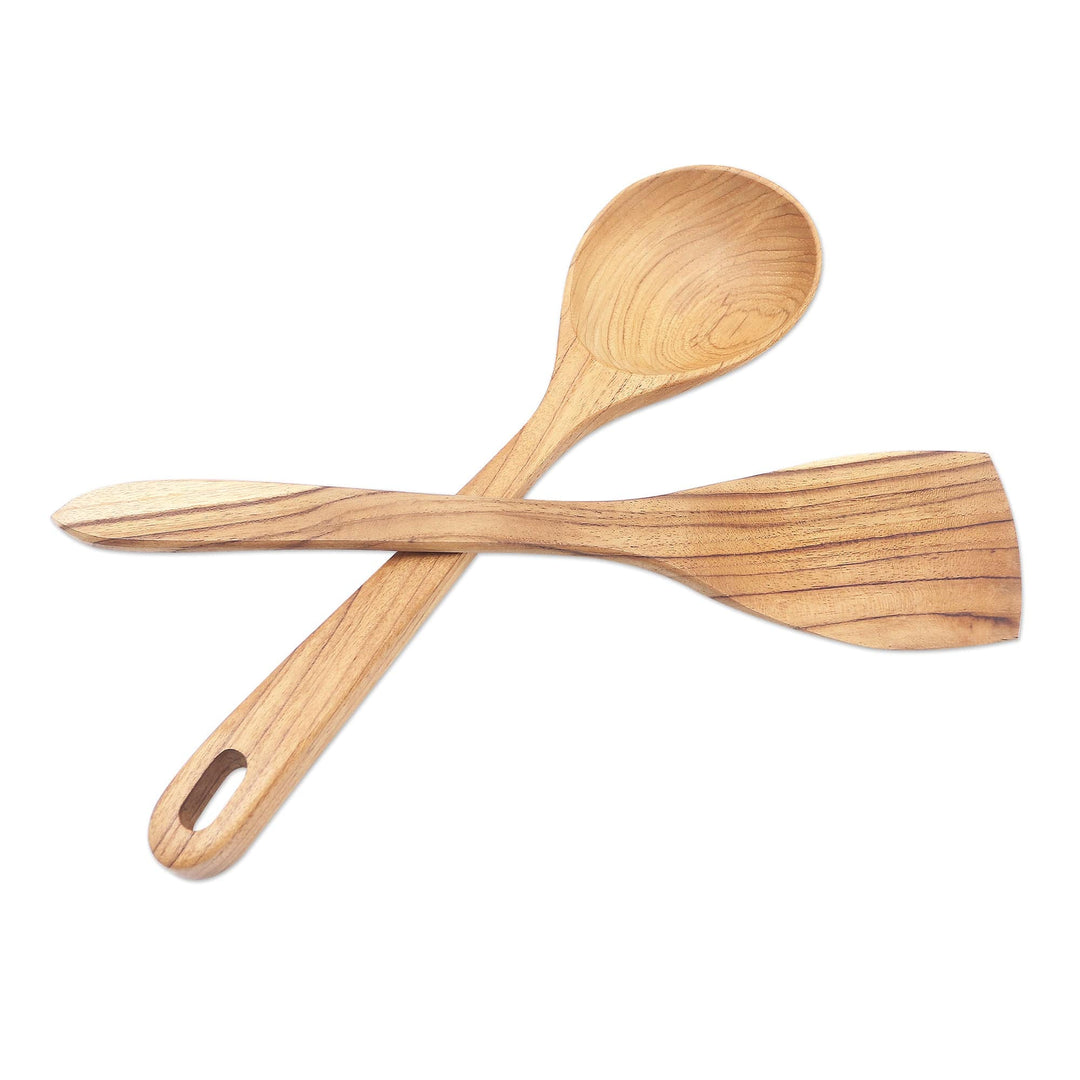 Teak Wood Utensil Set (Pair) - Warm Kitchen